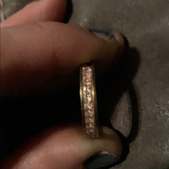 Anniversary band with diamond chip inset - Picture 2 of 3